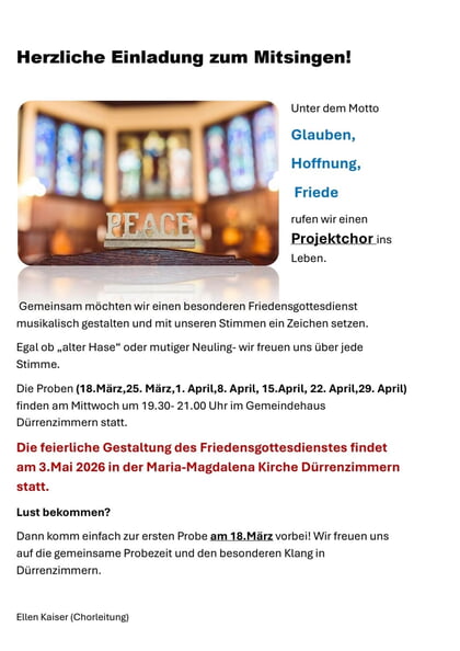 Projektchor D&uuml;rrenzimmern